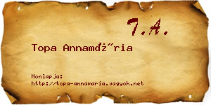 Topa Annamária névjegykártya